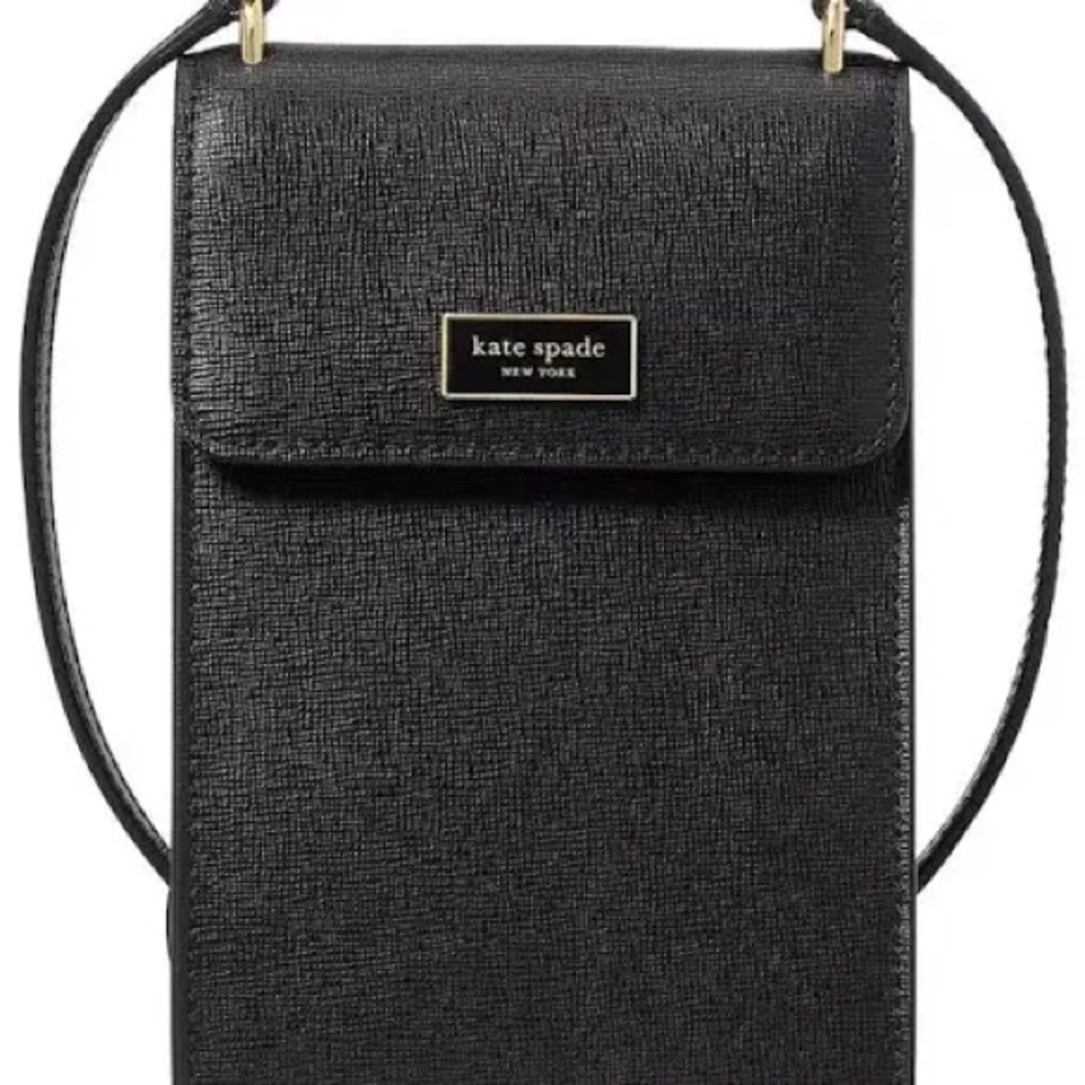 Kate Spade Black Leather Phone Crossbody Bag